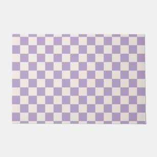 Purple Check, Checkerboard Pattern, Checkered Doormat