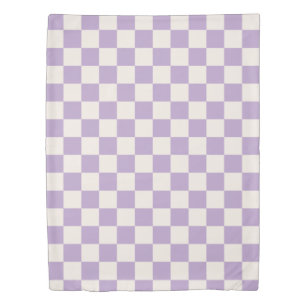 Purple Check, Checkerboard Pattern, Checkered Duvet Cover