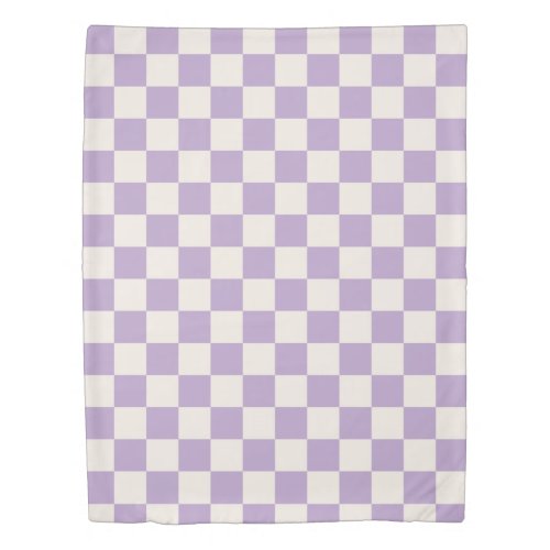 Purple Check Checkerboard Pattern Checkered Duvet Cover
