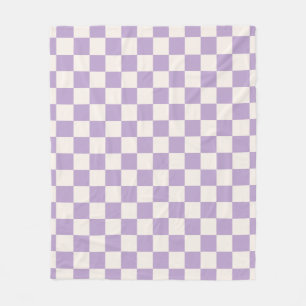 Purple Check, Checkerboard Pattern, Checkered Fleece Blanket