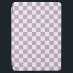 Purple Check, Checkerboard Pattern, Checkered iPad Air Cover<br><div class="desc">Checkered Pattern – purple and cream white checkerboard.</div>