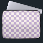 Purple Check, Checkerboard Pattern, Checkered Laptop Sleeve<br><div class="desc">Checkered Pattern – purple and cream white checkerboard.</div>