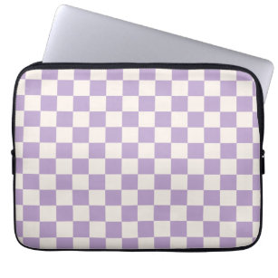 Purple Check, Checkerboard Pattern, Checkered Laptop Sleeve
