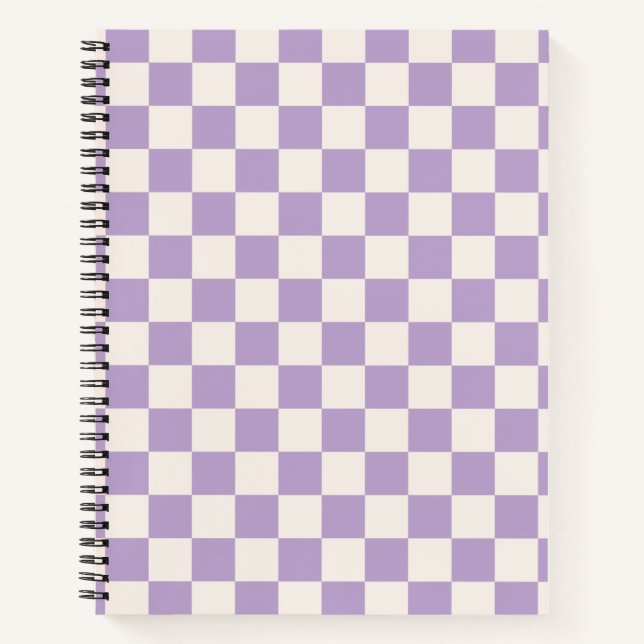 Purple Check, Checkerboard Pattern, Checkered Notebook (Front)