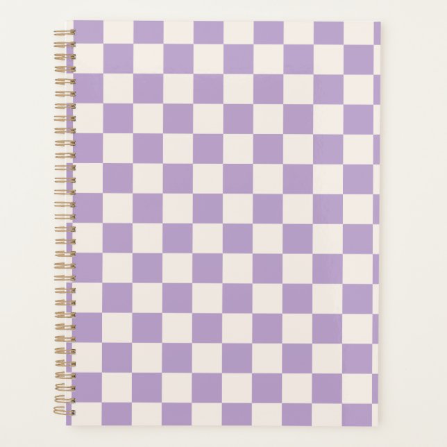 Purple Check, Checkerboard Pattern, Checkered Planner (Front)