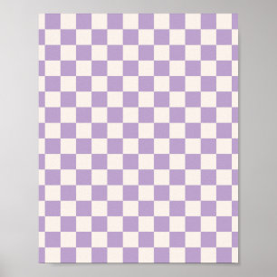 Purple Check, Checkerboard Pattern, Checkered Poster