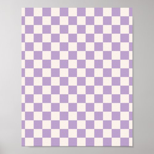 Purple Check Checkerboard Pattern Checkered Poster