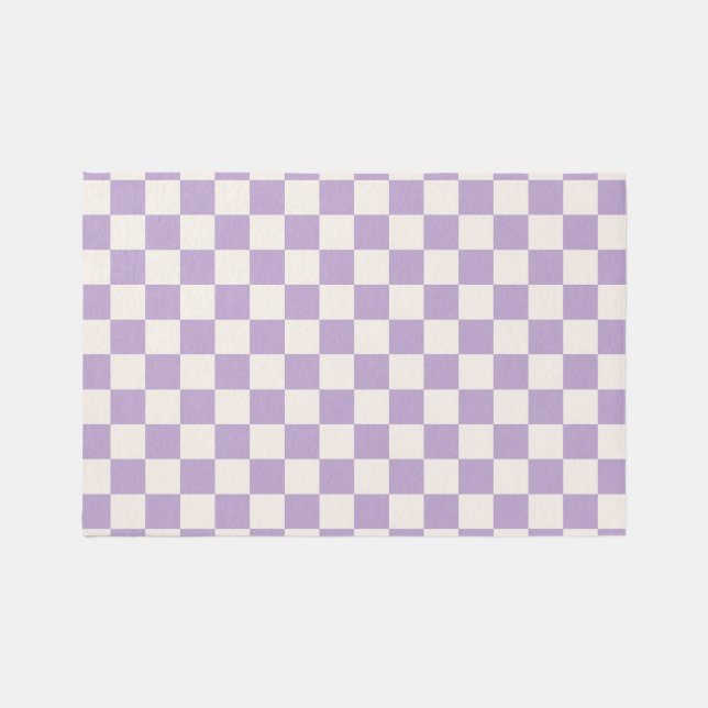 Purple Check, Checkerboard Pattern, Checkered Rug (Front)