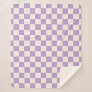 Purple Check, Checkerboard Pattern, Checkered Sherpa Blanket