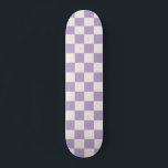 Purple Check, Checkerboard Pattern, Checkered  Skateboard<br><div class="desc">Checkered Pattern – purple and cream white checkerboard.</div>