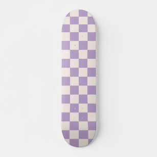 Purple Check, Checkerboard Pattern, Checkered  Skateboard
