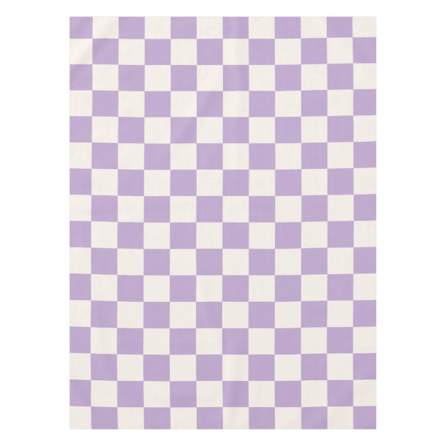 Purple Check, Checkerboard Pattern, Checkered Tablecloth (Front)
