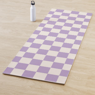 Purple Check, Checkerboard Pattern, Checkered Yoga Mat