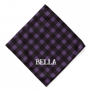 Purple Check Dog Bandana