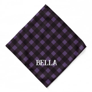 Purple Check Dog Bandana