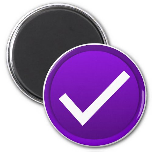 Purple Check Mark Symbol Magnet
