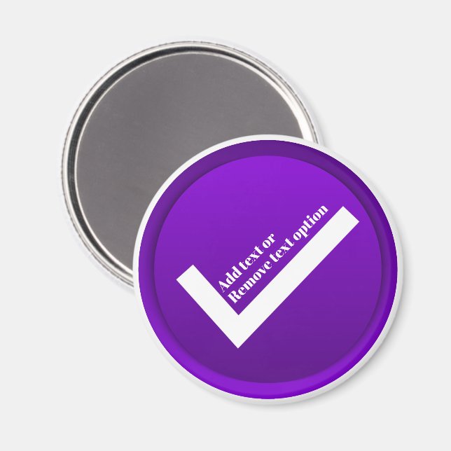 Purple Check Mark Symbol Magnet (Front/Back)