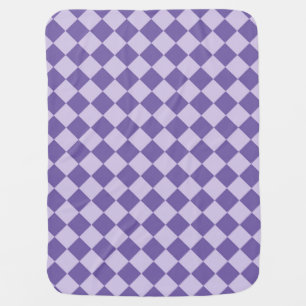 Purple Checker Diamond Pattern Baby Blanket