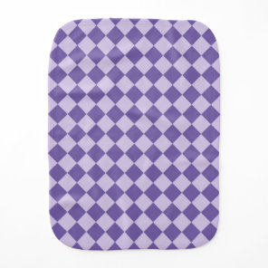 Purple Checker Diamond Pattern Baby Burp Cloth