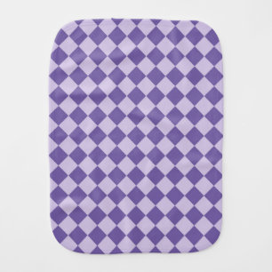 Purple Checker Diamond Pattern Baby Burp Cloth