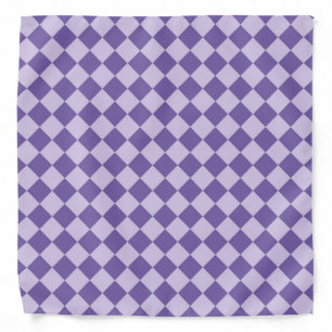 Purple Checker Diamond Pattern Bandana