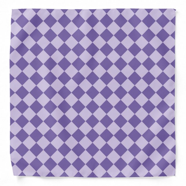 Purple Checker Diamond Pattern Bandana (Front)