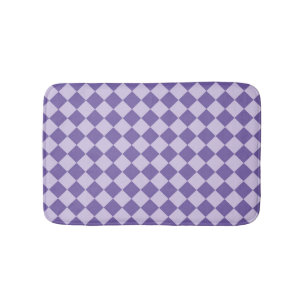Purple Checker Diamond Pattern Bath Mat