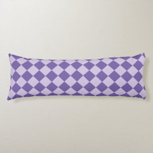 Purple Checker Diamond Pattern Body Pillow