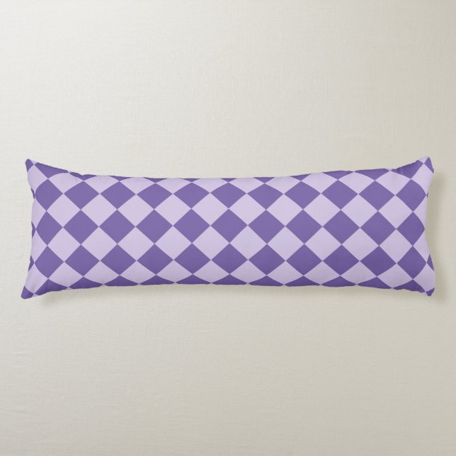 Purple Checker Diamond Pattern Body Pillow (Front)