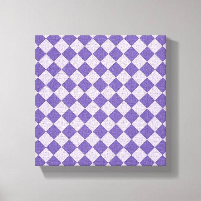 Purple Checker Diamond Pattern Canvas Print (Front)