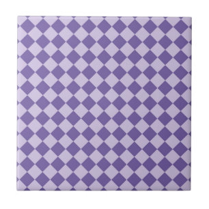 Purple Checker Diamond Pattern Ceramic Tile