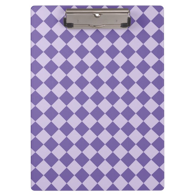 Purple Checker Diamond Pattern Clipboard (Front)