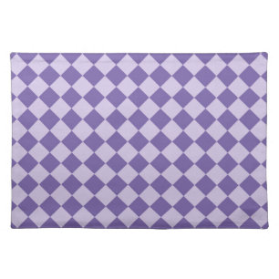 Purple Checker Diamond Pattern Cloth Placemat