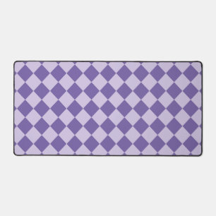 Purple Checker Diamond Pattern Desk Mat