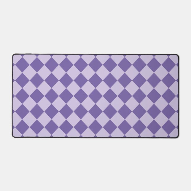 Purple Checker Diamond Pattern Desk Mat (Front)