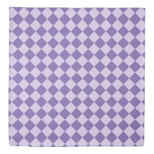 Purple Checker Diamond Pattern Duvet Cover
