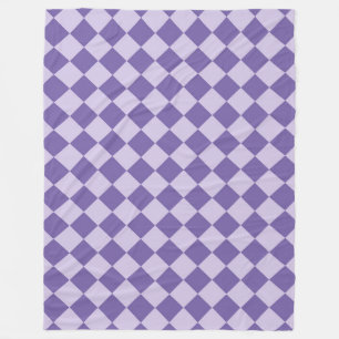 Purple Checker Diamond Pattern Fleece Blanket