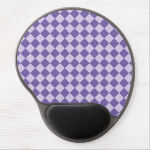 Purple Checker Diamond Pattern Gel Mouse Pad