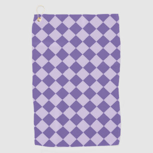 Purple Checker Diamond Pattern Golf Towel