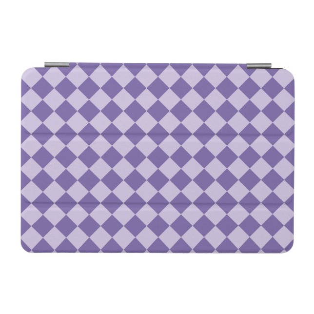 Purple Checker Diamond Pattern iPad Mini Cover (Horizontal)