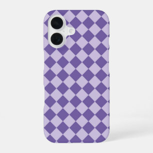 Purple Checker Diamond Pattern iPhone 16 Case