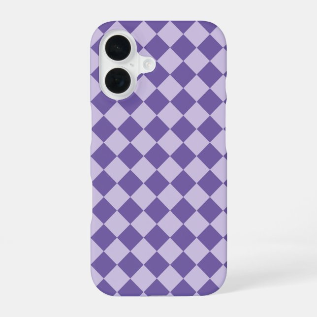 Purple Checker Diamond Pattern Iphone Case (Back)