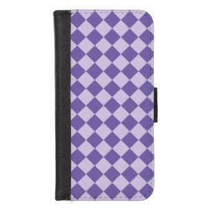 Purple Checker Diamond Pattern iPhone 8/7 Wallet Case