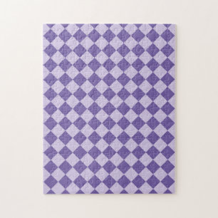 Purple Checker Diamond Pattern Jigsaw Puzzle
