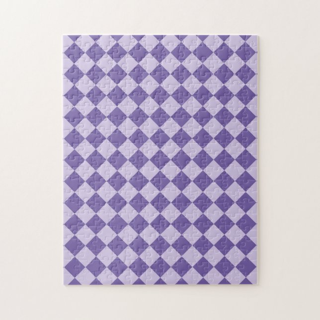 Purple Checker Diamond Pattern Jigsaw Puzzle (Vertical)