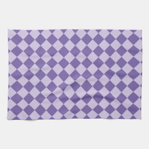 Purple Checker Diamond Pattern Kitchen Towel