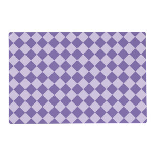 Purple Checker Diamond Pattern Laminated Placemat