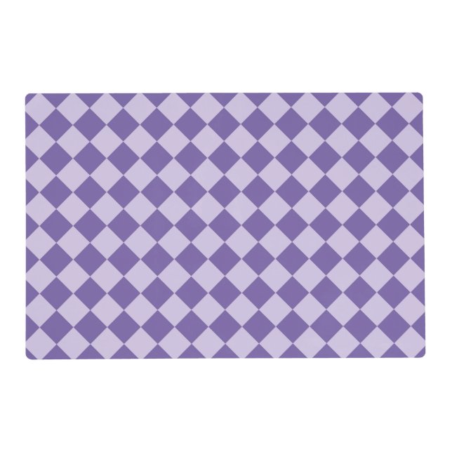 Purple Checker Diamond Pattern Laminated Placemat (Front)
