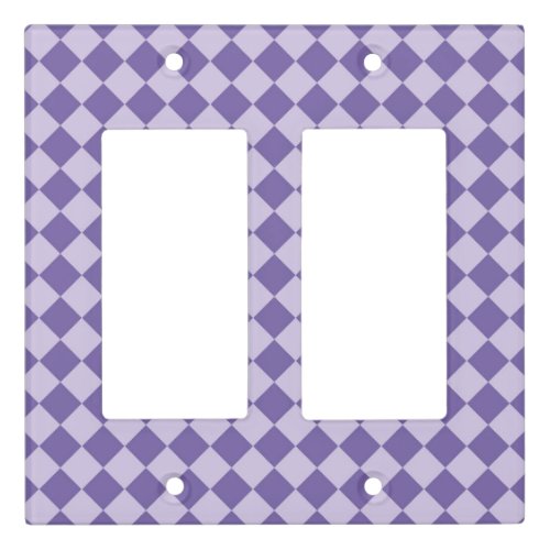 Purple Checker Diamond Pattern Light Switch Cover