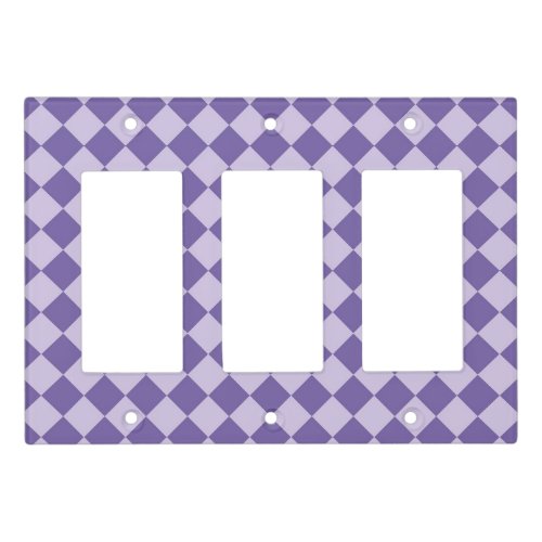 Purple Checker Diamond Pattern Light Switch Cover